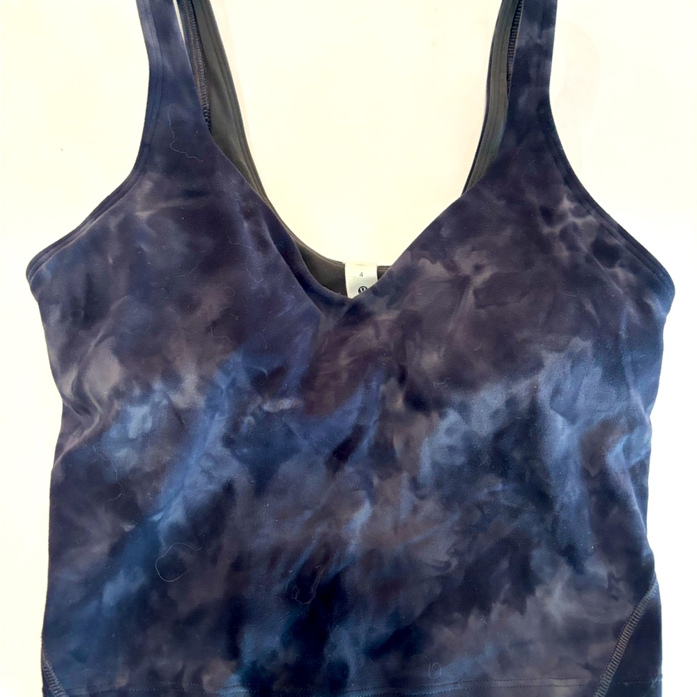 EUC Lululemon Align Tank size 4 Grey/Black Marble Tie-Dye Tank